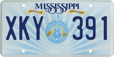 MS license plate XKY391