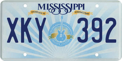 MS license plate XKY392