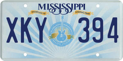 MS license plate XKY394
