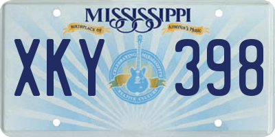 MS license plate XKY398