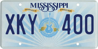 MS license plate XKY400