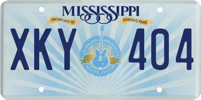 MS license plate XKY404
