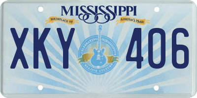 MS license plate XKY406