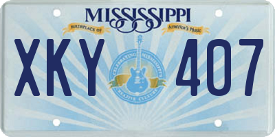 MS license plate XKY407