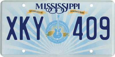 MS license plate XKY409