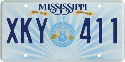 MS license plate XKY411