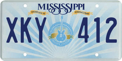MS license plate XKY412