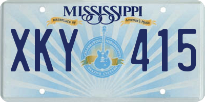 MS license plate XKY415
