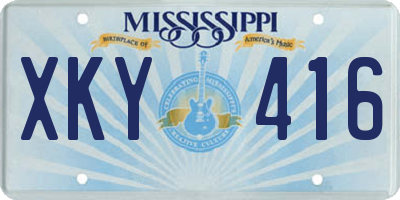 MS license plate XKY416