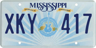 MS license plate XKY417