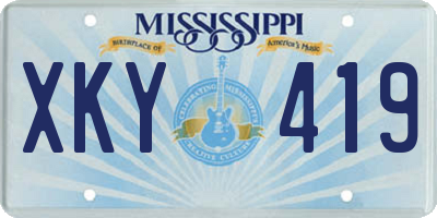 MS license plate XKY419