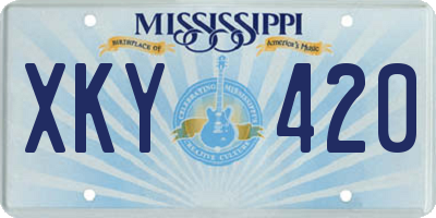 MS license plate XKY420