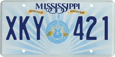 MS license plate XKY421