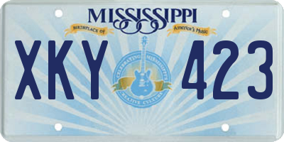 MS license plate XKY423