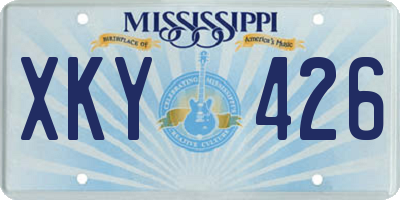 MS license plate XKY426