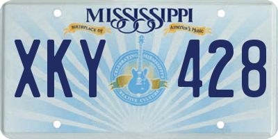 MS license plate XKY428
