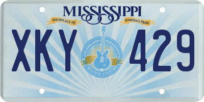 MS license plate XKY429
