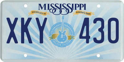 MS license plate XKY430