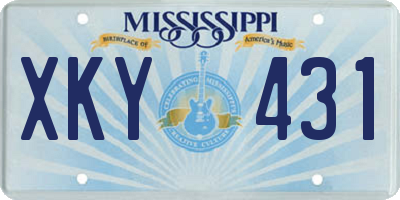 MS license plate XKY431