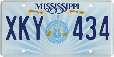 MS license plate XKY434
