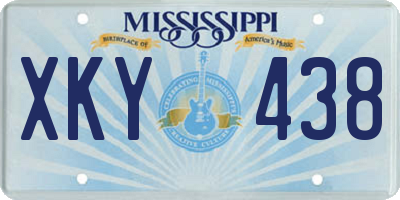 MS license plate XKY438