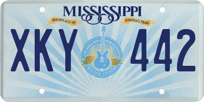 MS license plate XKY442