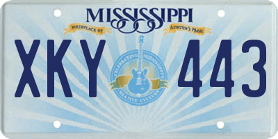 MS license plate XKY443