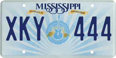 MS license plate XKY444