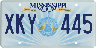 MS license plate XKY445