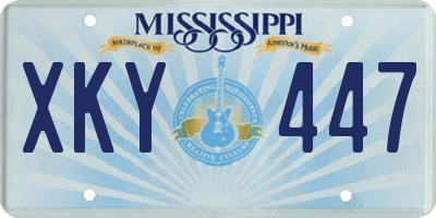 MS license plate XKY447
