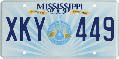MS license plate XKY449