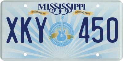 MS license plate XKY450