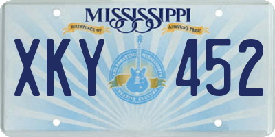 MS license plate XKY452