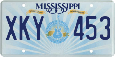 MS license plate XKY453
