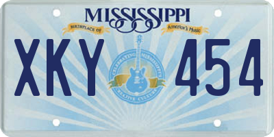MS license plate XKY454