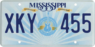 MS license plate XKY455