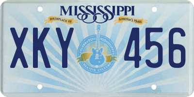 MS license plate XKY456