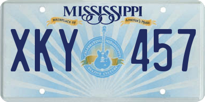 MS license plate XKY457