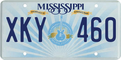 MS license plate XKY460