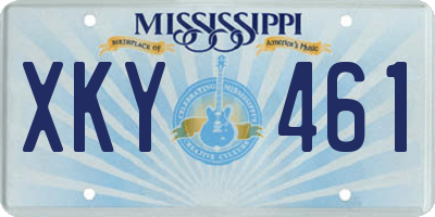 MS license plate XKY461