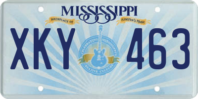 MS license plate XKY463