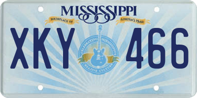 MS license plate XKY466