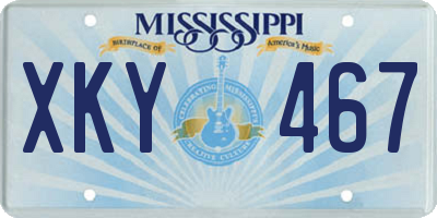 MS license plate XKY467
