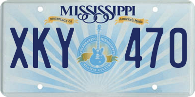 MS license plate XKY470
