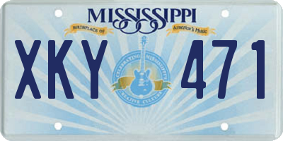 MS license plate XKY471