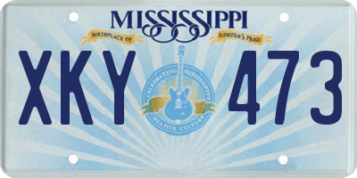 MS license plate XKY473