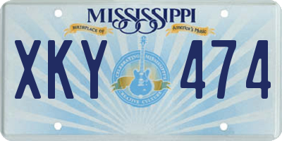 MS license plate XKY474