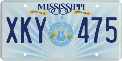 MS license plate XKY475