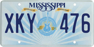 MS license plate XKY476