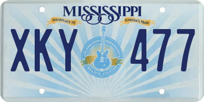 MS license plate XKY477